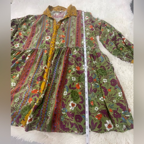 Easel Floral Dress with Mustard and Lavender - Picture 6 of 9